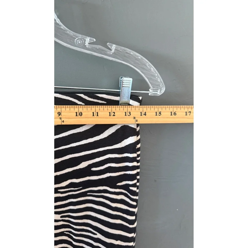 HM Womens‎ Zebra Print Midi Pencil Skirt Black White Stretch S Party Career